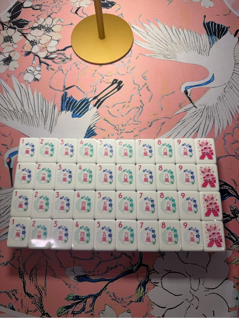 Turquoise, pink, and blue mahjong tiles - Picture 5 of 8